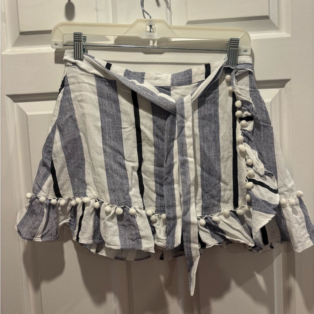 Selfie Leslie Striped Wrap Skirt